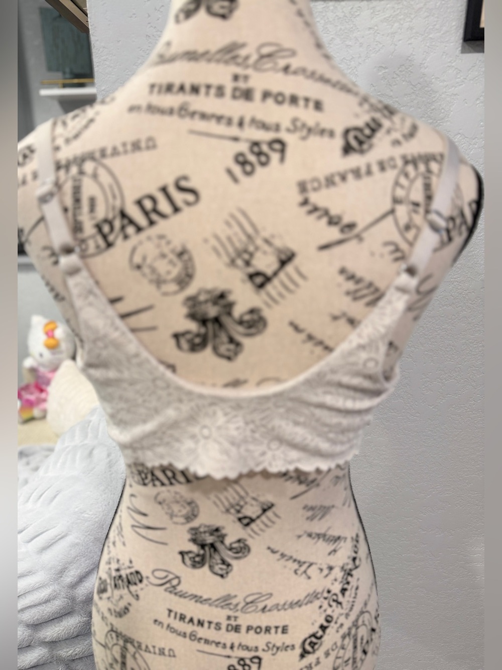 Aerie Real Sunnie Wireless Push Up Bra 36B Nude Beige Lace Trim Lightly Lined - Picture 4 of 6